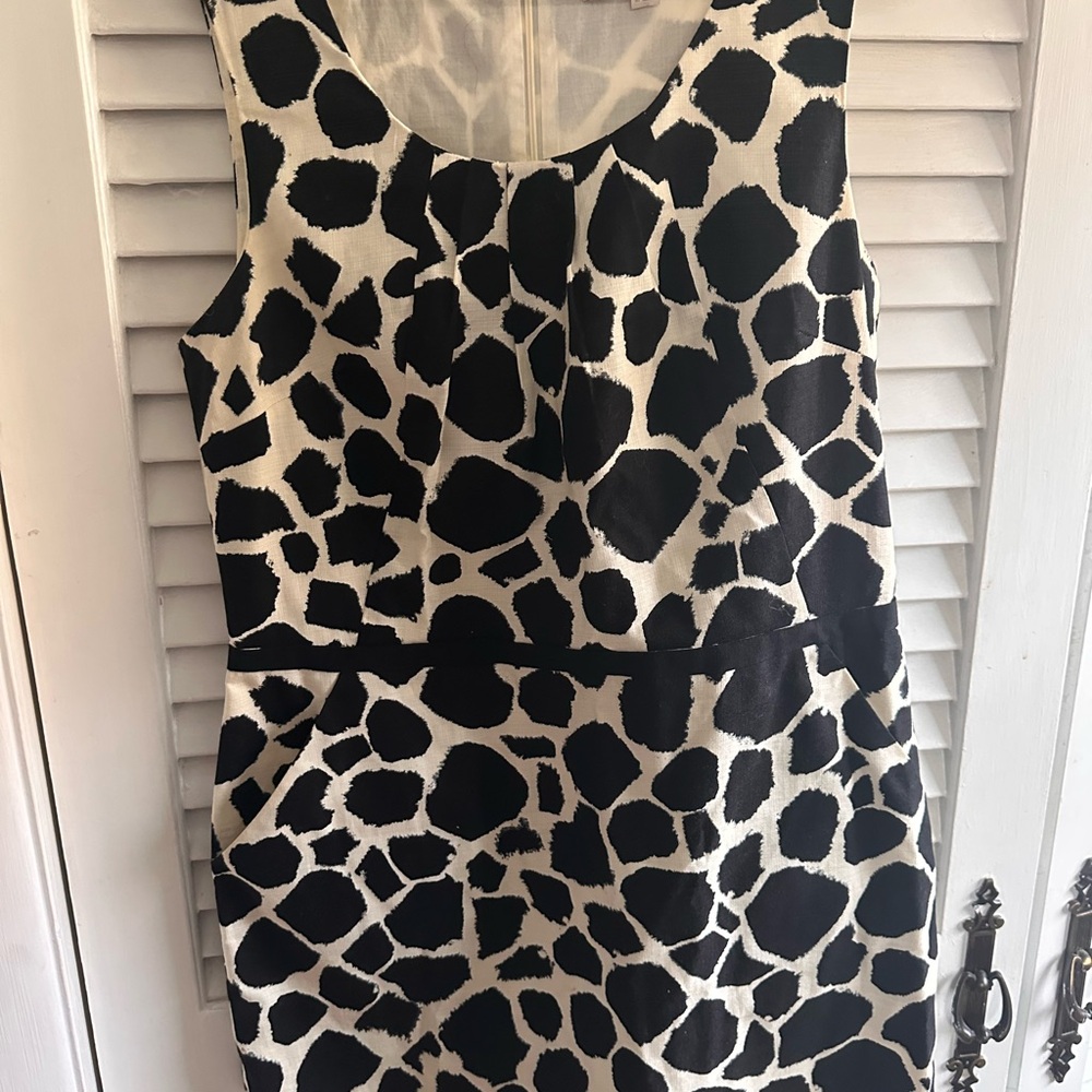 Ann Taylor LOFT Black and White Patterned Dress